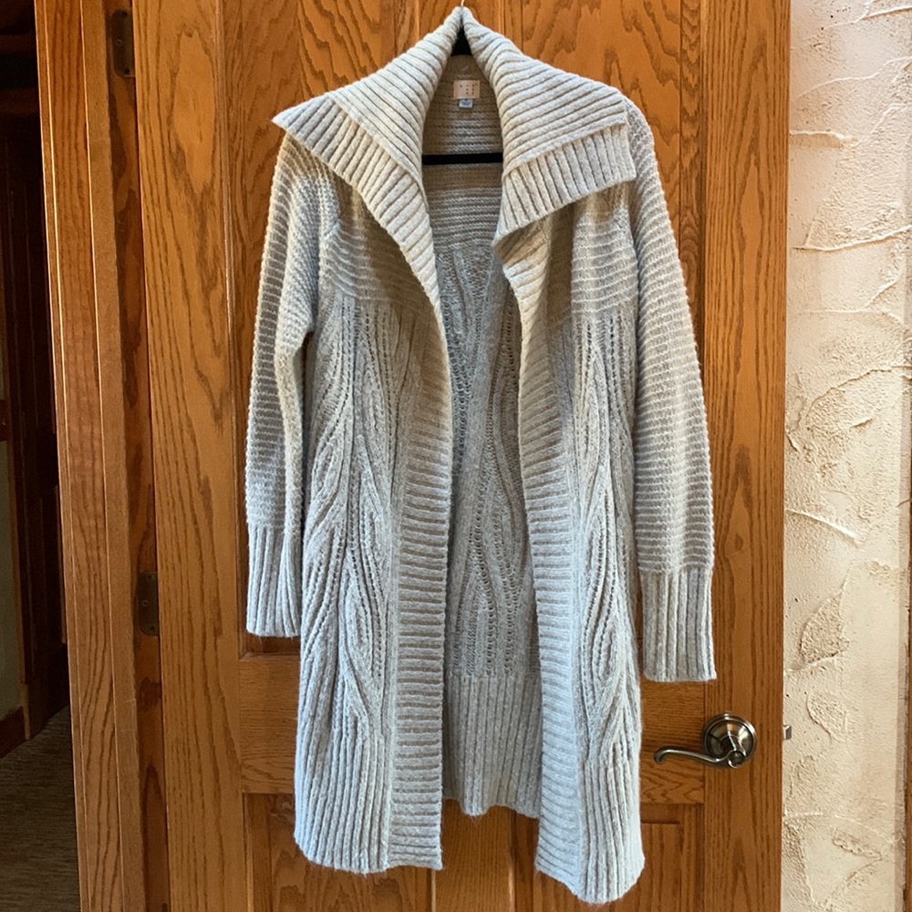 Womens long shawl collar cardigan